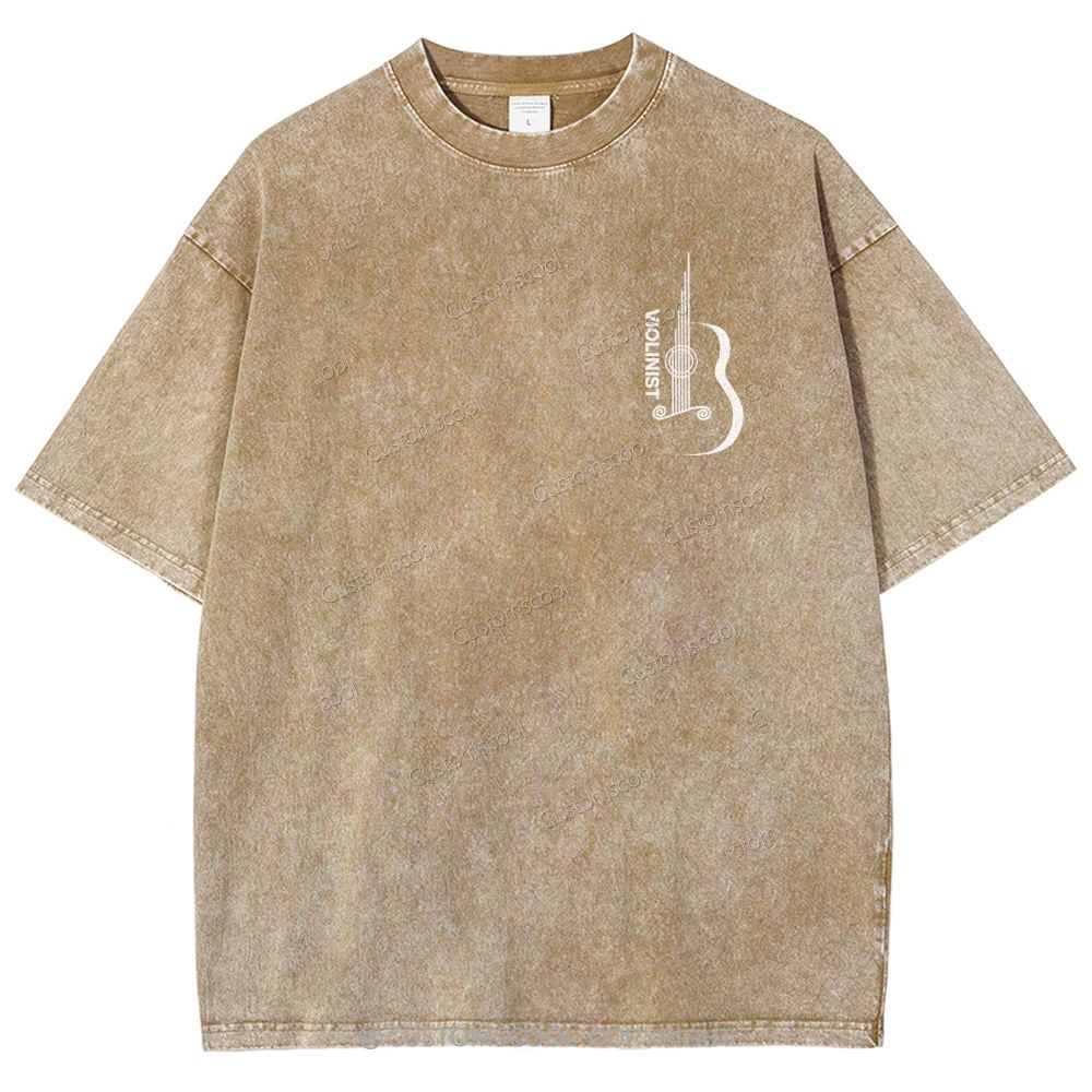 Violinist Unisex Fit Washed T-Shirt Customscool