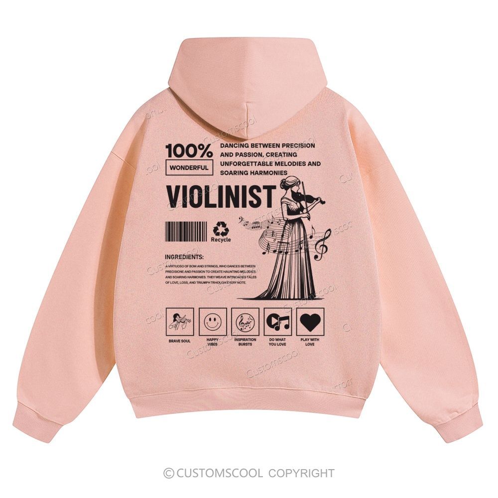 Violinist Solid Color Hoodie Customscool