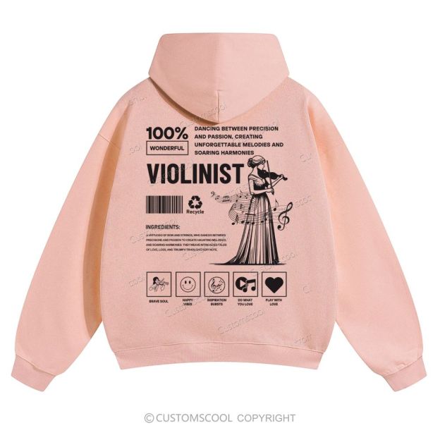 Violinist Solid Color Hoodie Customscool