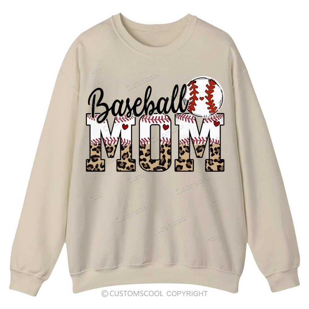 Baseball Mom Casual Crewneck Sweatshirt