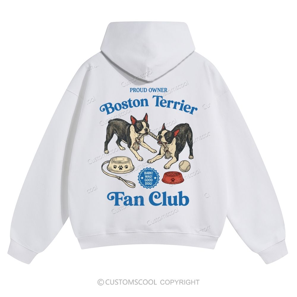 Boston Terrier Fan Club Dog Lover Solid Color Hoodie
