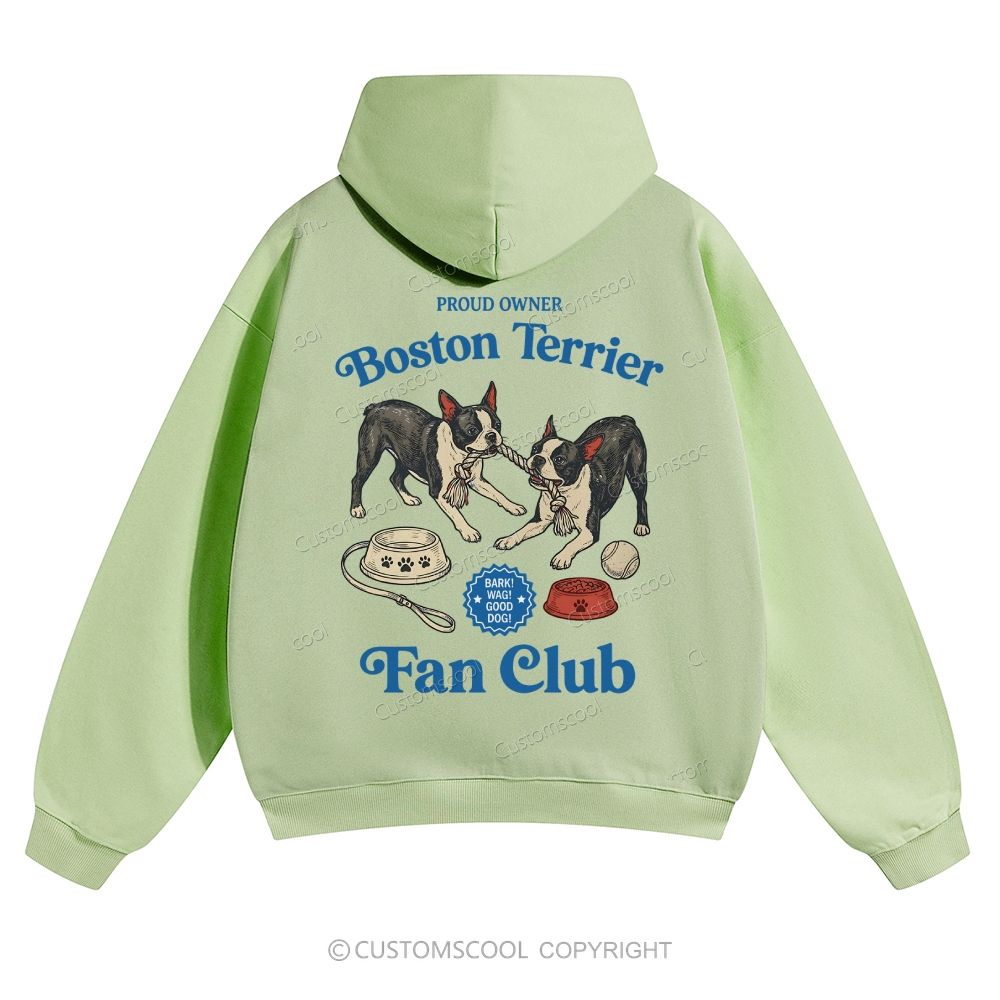 Boston Terrier Fan Club Dog Lover Solid Color Hoodie