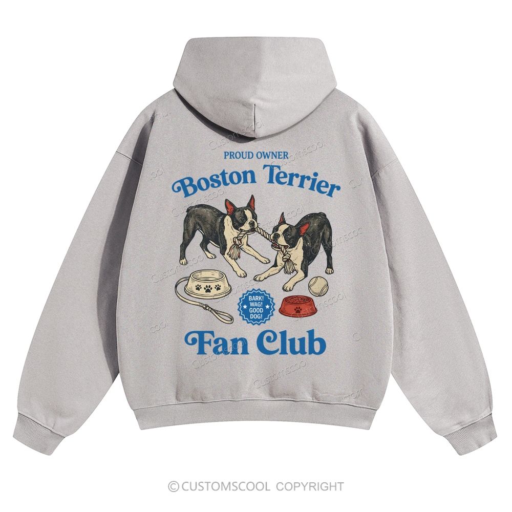 Boston Terrier Fan Club Dog Lover Solid Color Hoodie