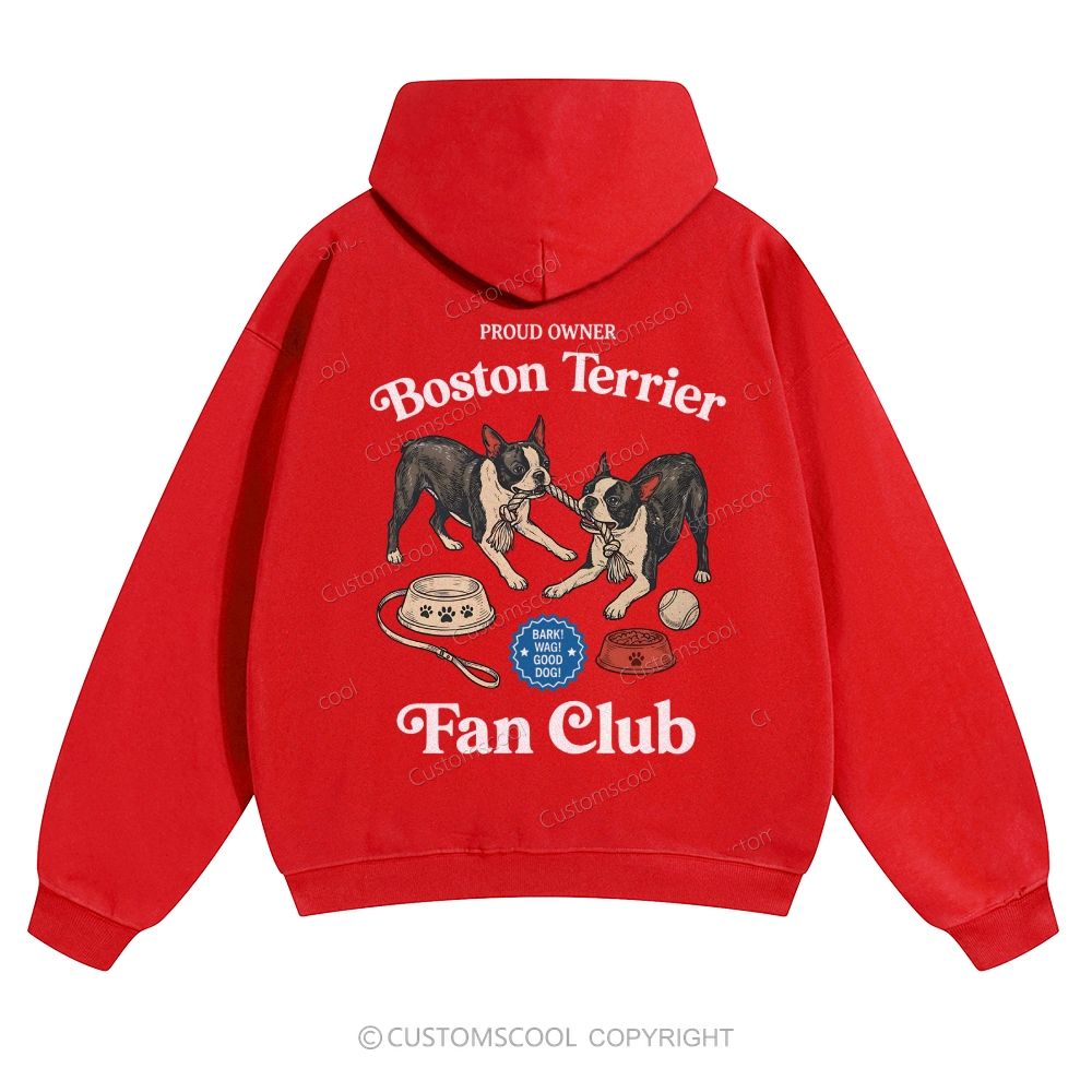 Boston Terrier Fan Club Dog Lover Solid Color Hoodie