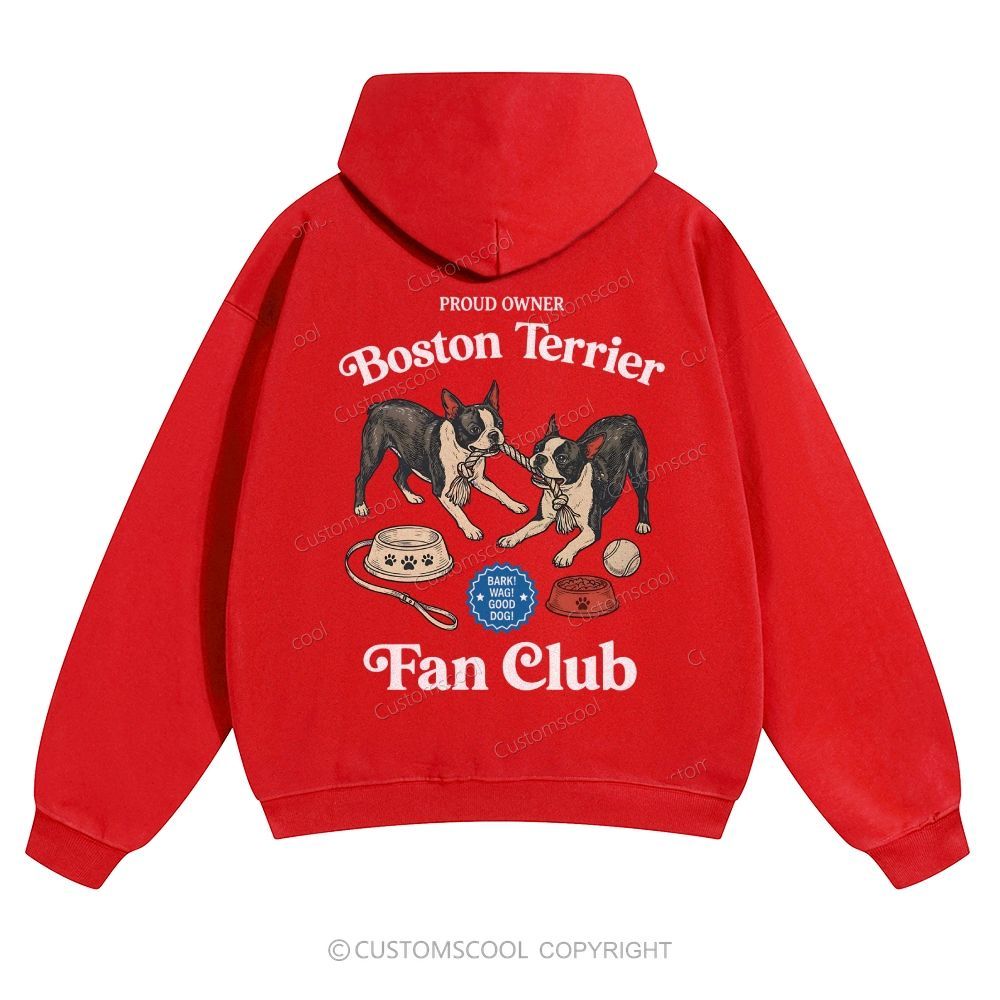 Boston Terrier Fan Club Dog Lover Solid Color Hoodie