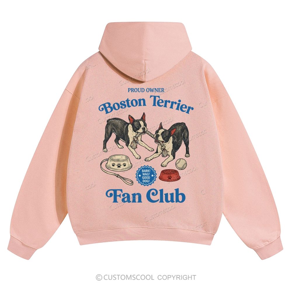 Boston Terrier Fan Club Dog Lover Solid Color Hoodie
