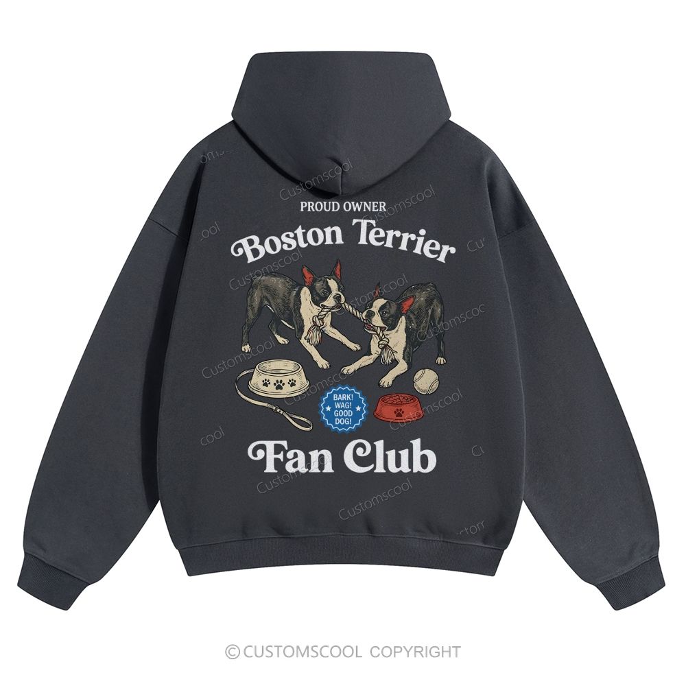Boston Terrier Fan Club Dog Lover Solid Color Hoodie