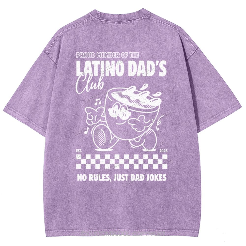 Addcustom Latino Dads Club Date Unisex Fit Washed T-Shirt