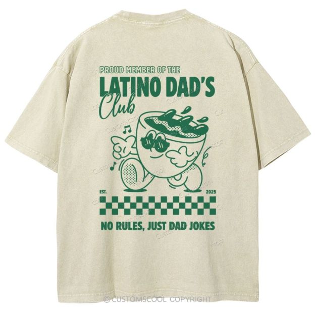 Addcustom Latino Dads Club Date Unisex Fit Washed T-Shirt