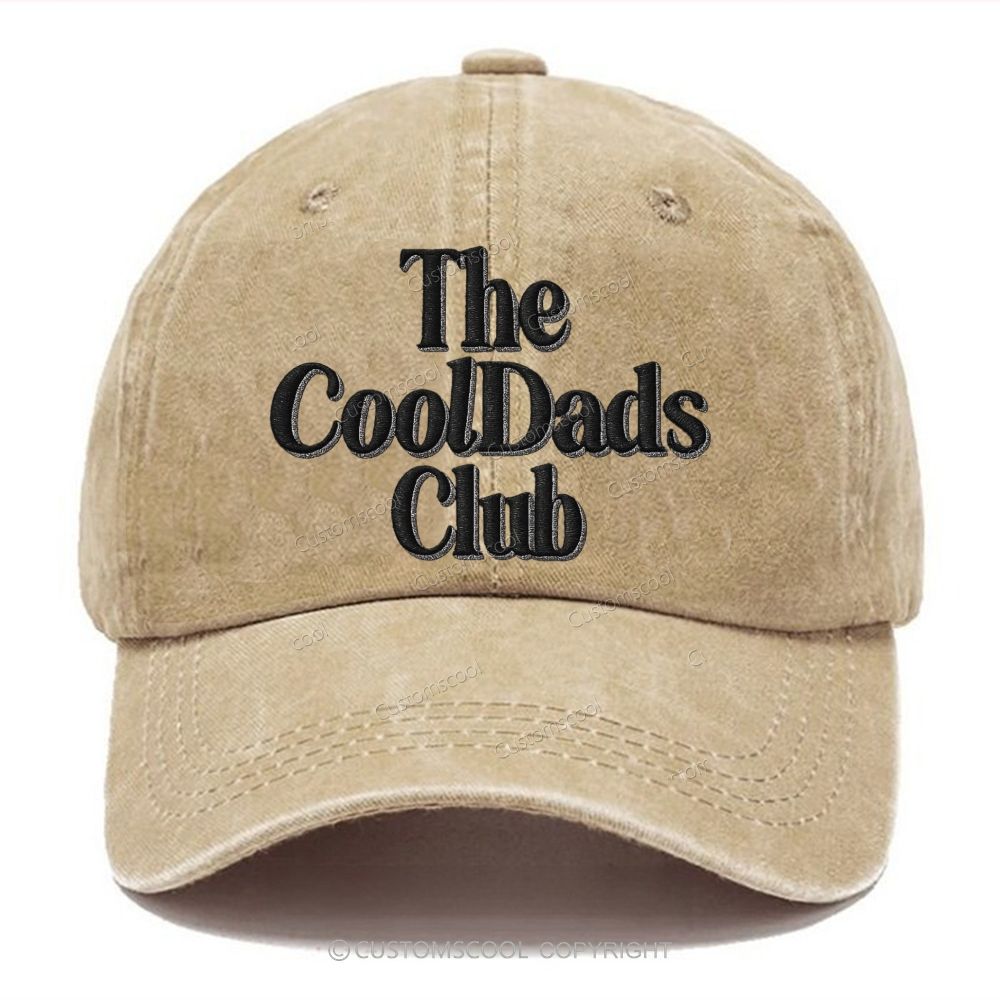 The Cool Dads Club Embroidery Unisex Vintage Casual Washed Cap