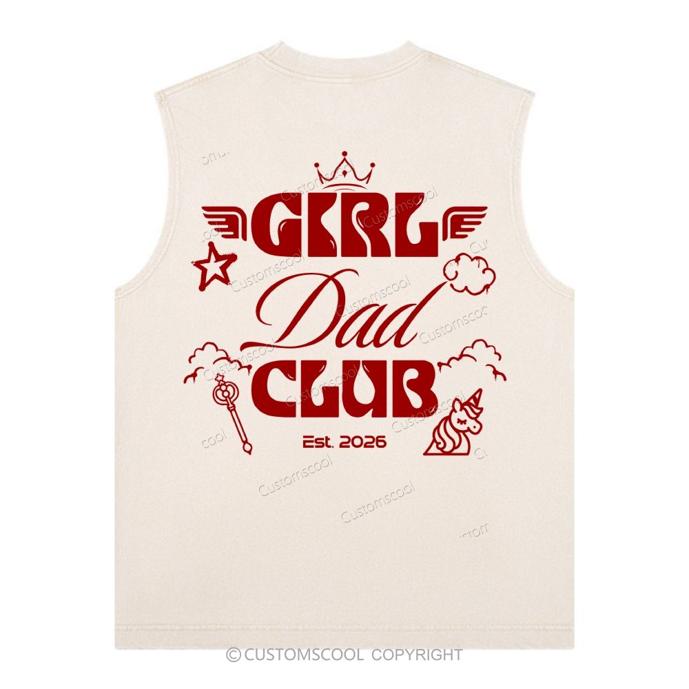 Girl Dad Club Addcustom Tag Unisex Washed Tank Top