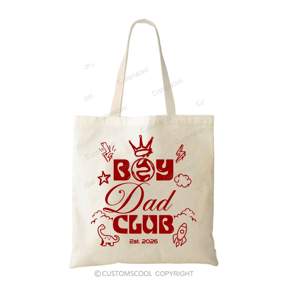Boy Dad Club Addcustom Tag Tote Bag