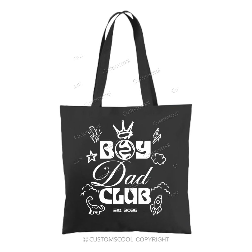 Boy Dad Club Addcustom Tag Tote Bag
