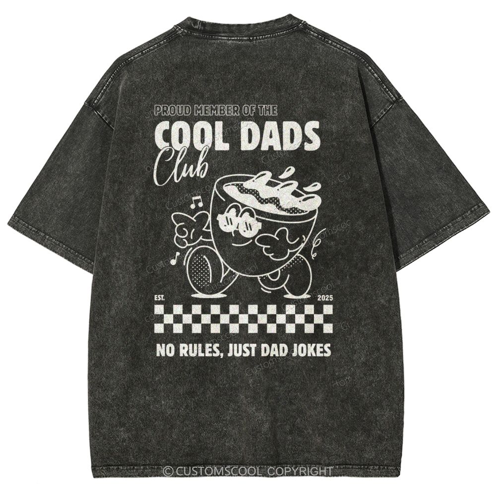 Addcustom Cool Dads Club Date Unisex Fit Washed T-Shirt Customscool