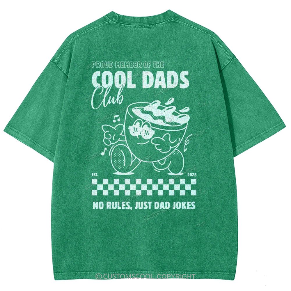 Addcustom Cool Dads Club Date Unisex Fit Washed T-Shirt Customscool