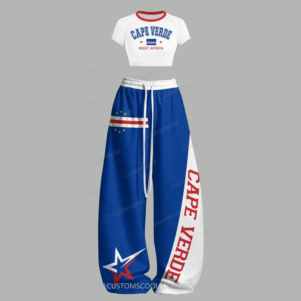 Cape Verde T-Shirt & Elasticated Trousers Two-Piece Set Customscool