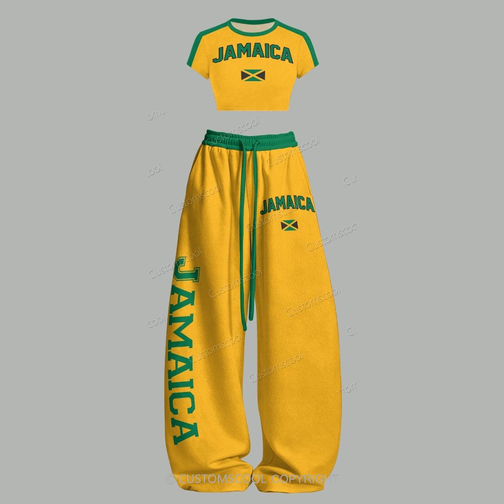 Jamaica T-Shirt & Elasticated Trousers Two-Piece Set Customscool