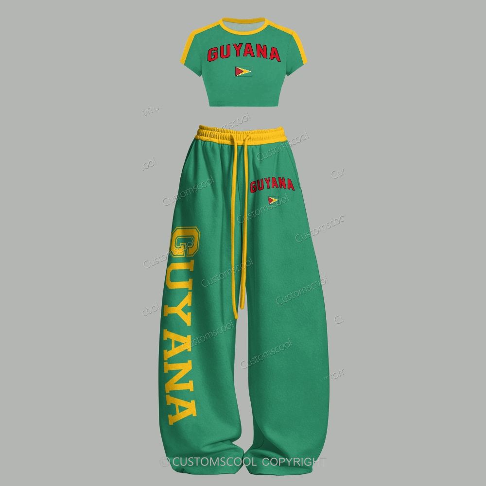 Guyana T-Shirt & Elasticated Trousers Two-Piece Set Customscool