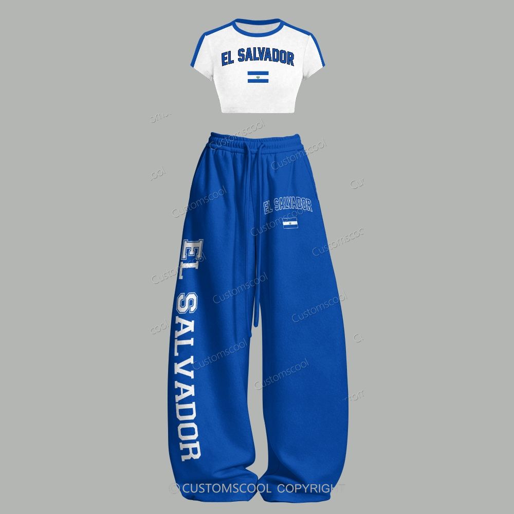 El Salvador T-Shirt & Elasticated Trousers Two-Piece Set Customscool