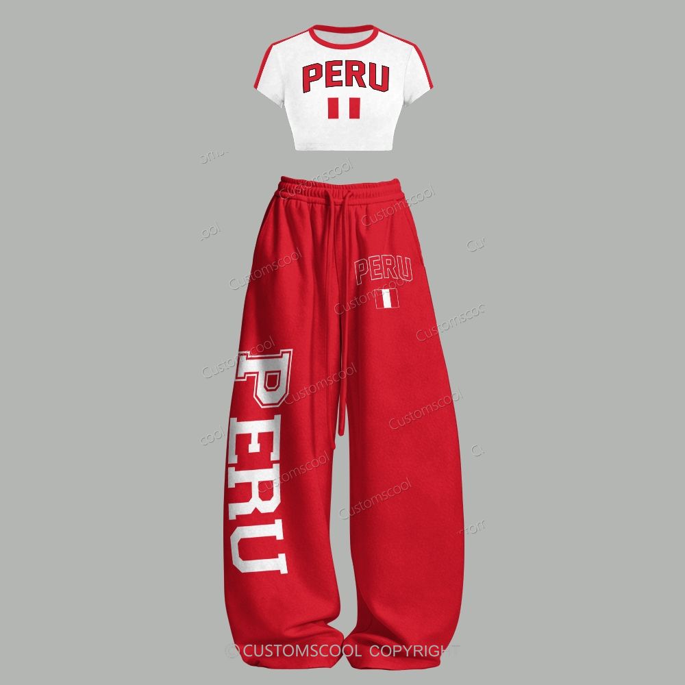 Peru T-Shirt & Elasticated Trousers Two-Piece Set Customscool