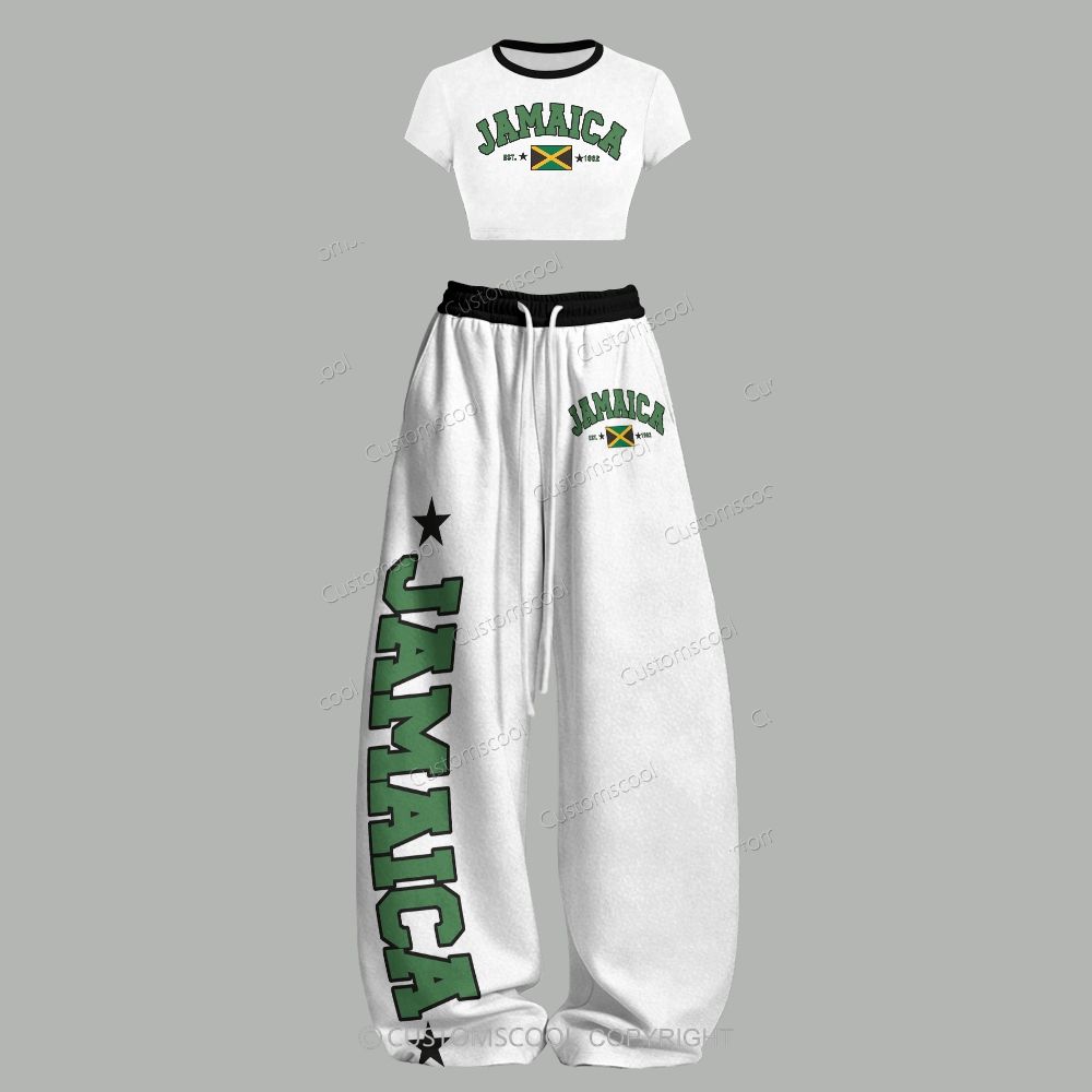 Jamaica T-Shirt & Elasticated Trousers Two-Piece Set Customscool