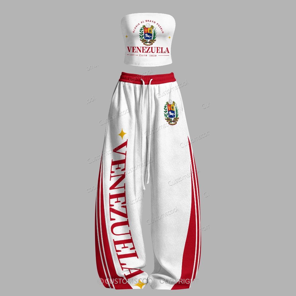 Venezuela Tube Top & Elasticated Trousers Two-Piece Set Customscool