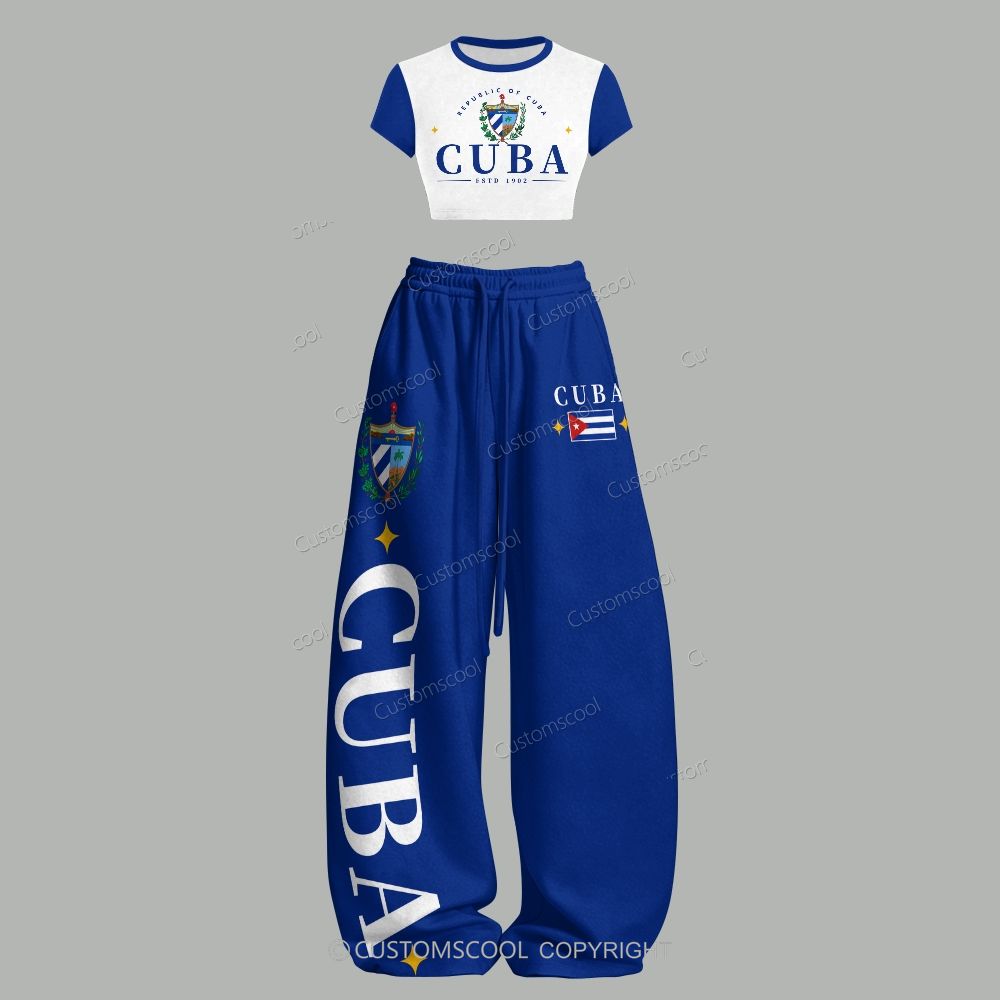 Cuba T-Shirt & Elasticated Trousers Two-Piece Set Customscool