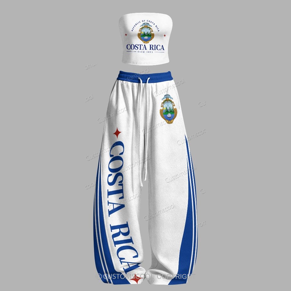 Costa Rica Tube Top & Elasticated Trousers Two-Piece Set Customscool