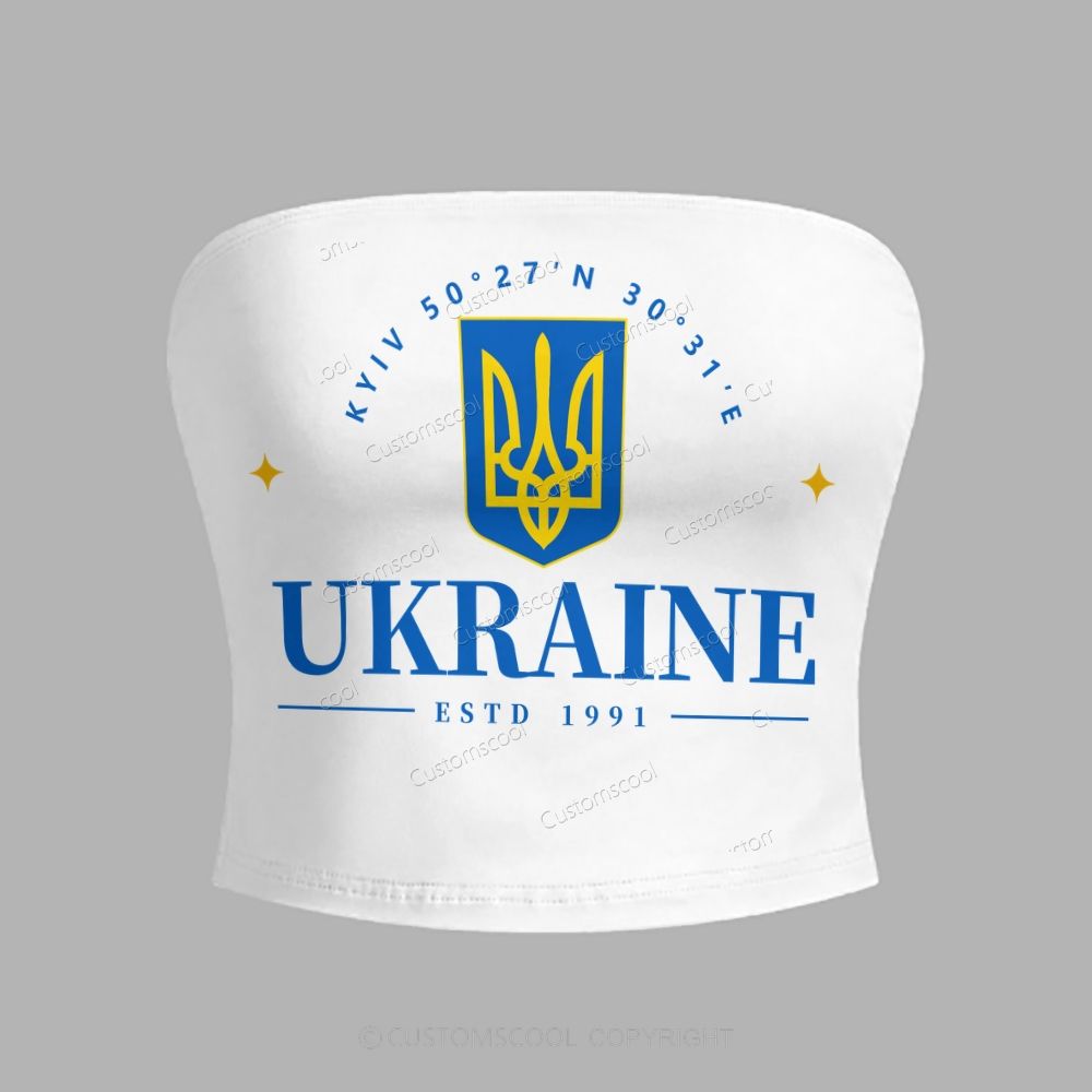Ukraine Tube Top & Elasticated Trousers Two-Piece Set Customscool
