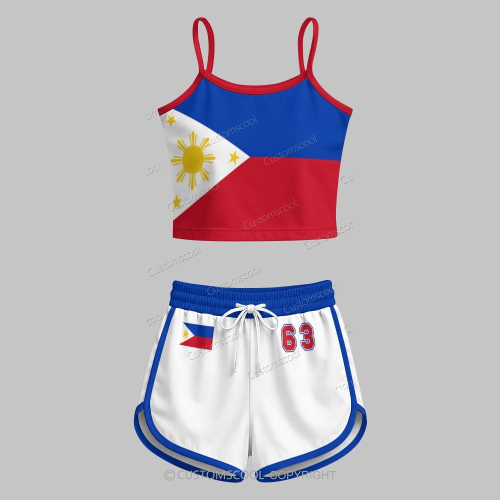 Philippines Shorts and Crop Top Set Customscool
