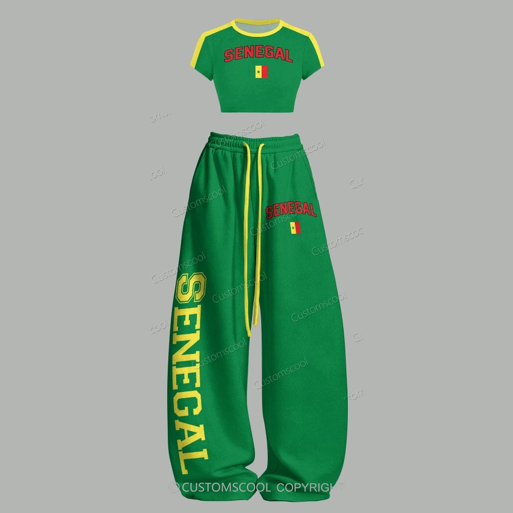 Senegal T-Shirt & Elasticated Trousers Two-Piece Set Customscool