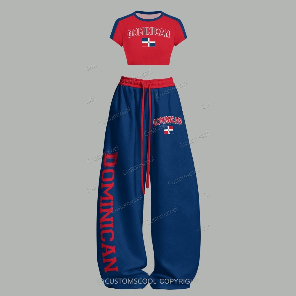 Dominican T-Shirt & Elasticated Trousers Two-Piece Set
