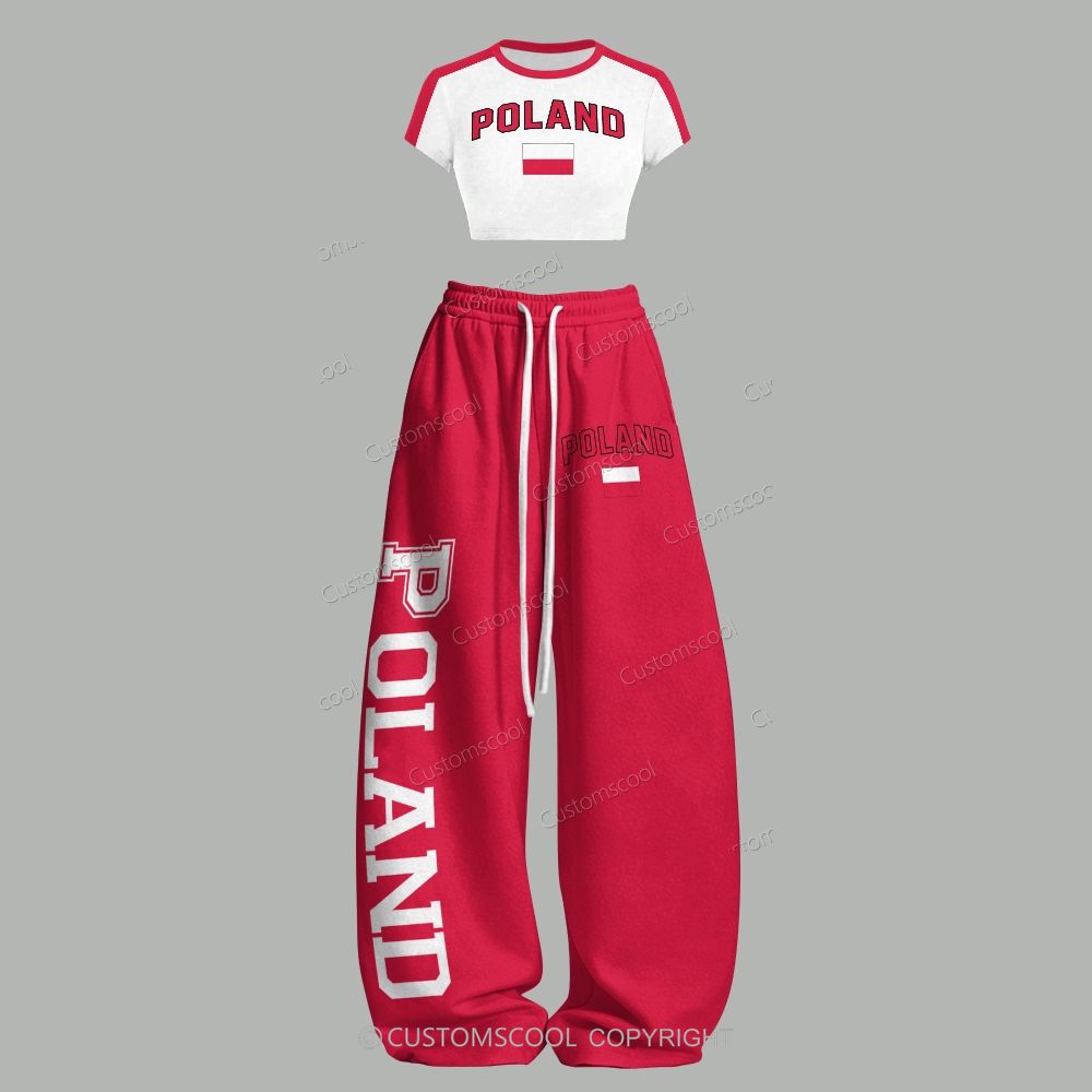 Poland T-Shirt & Elasticated Trousers Two-Piece Set