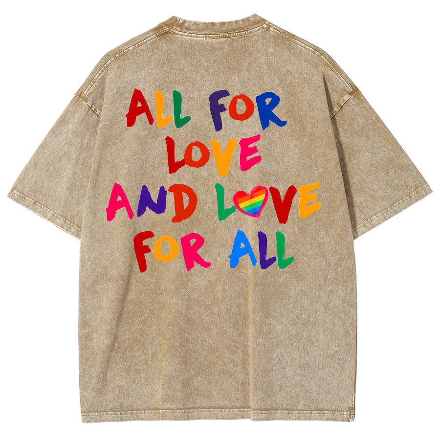 All For Love And Love For All Washed Oversized T-Shirt