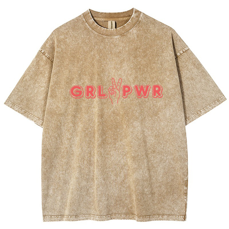 Girl Power Vintage Snowflake Washed T-Shirt