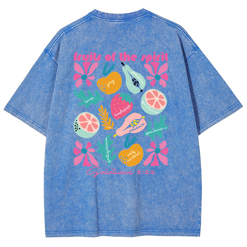 Fruits Of The Sprite Vintage Snowflake Washed T-Shirt