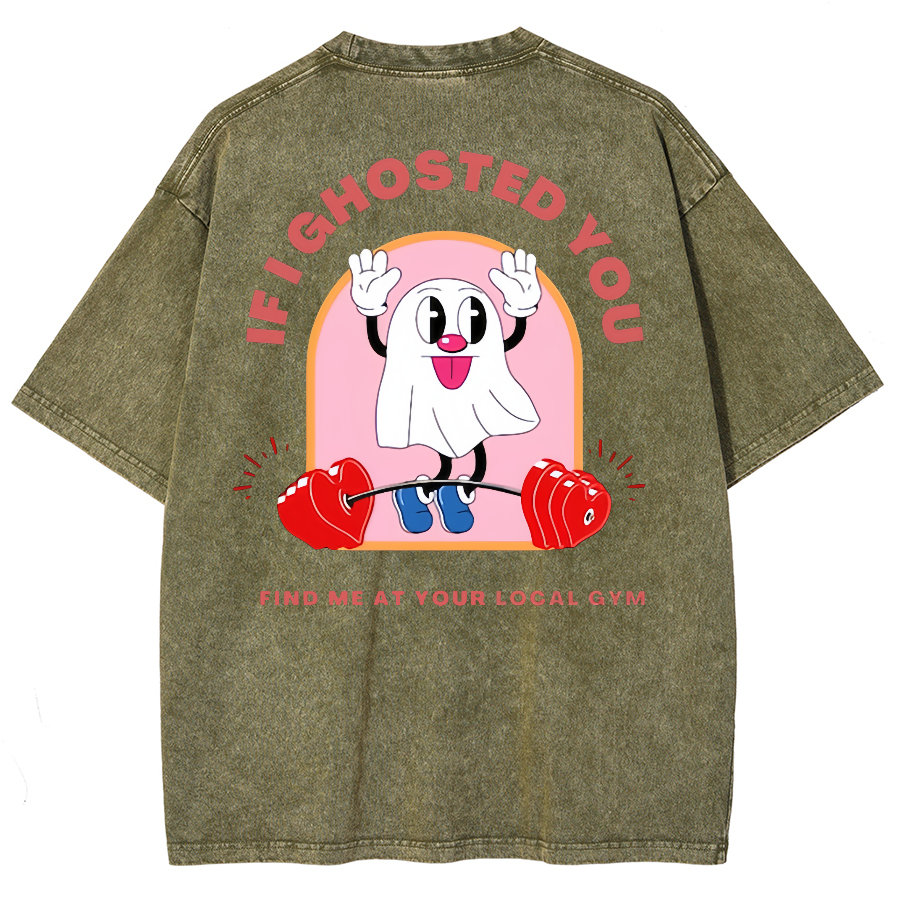 Ghostin at the Gym Unisex Fit Washed Oversized T-Shirt