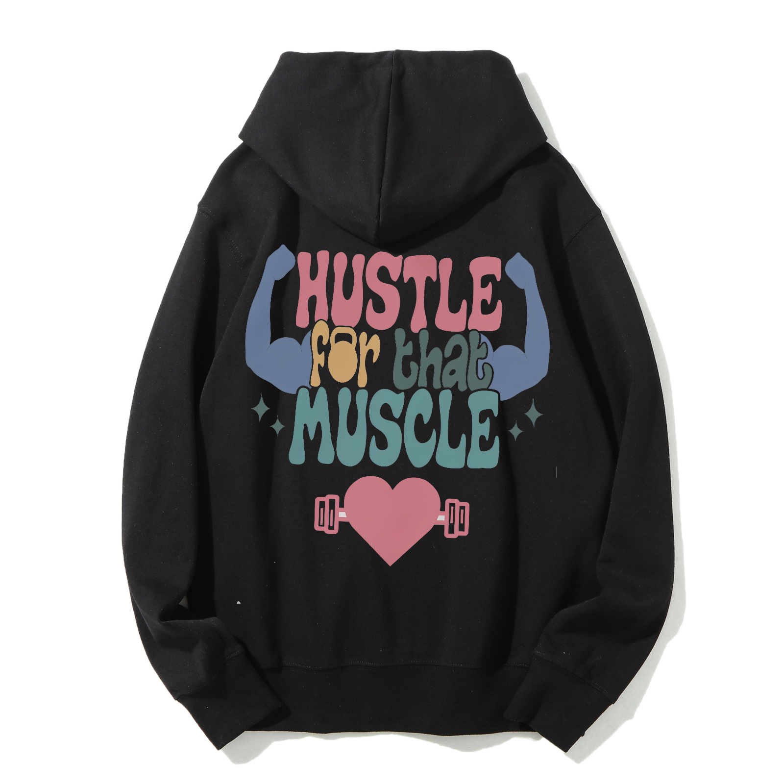 Hustle For That Muscle Solid Color Hoodie
