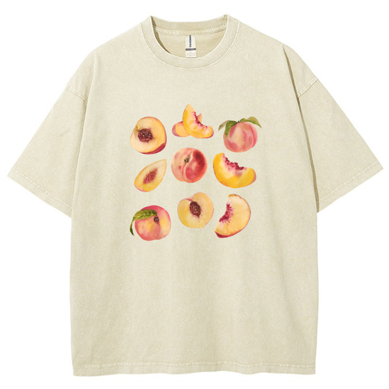 Peach Vintage Snowflake Washed T-Shirt
