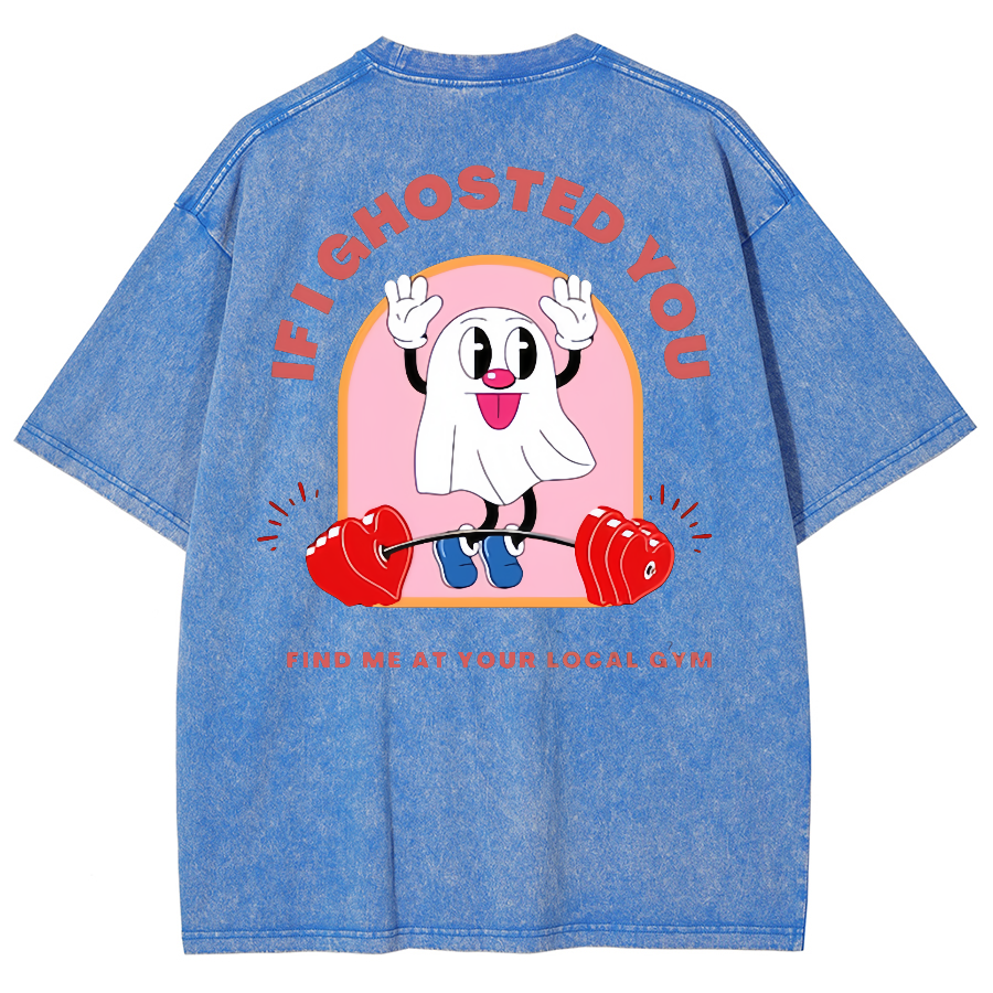 Ghostin at the Gym Unisex Fit Washed Oversized T-Shirt
