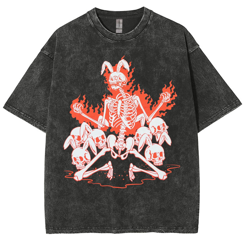 Skeleton Vintage Snowflake Washed T-Shirt