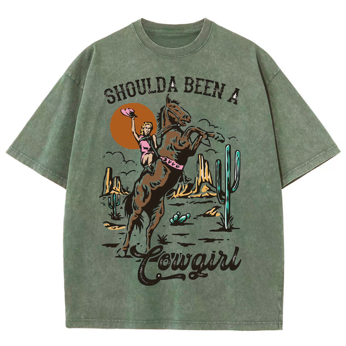 Shoulda Been A Cowgirl Washed Oversized T-Shirt