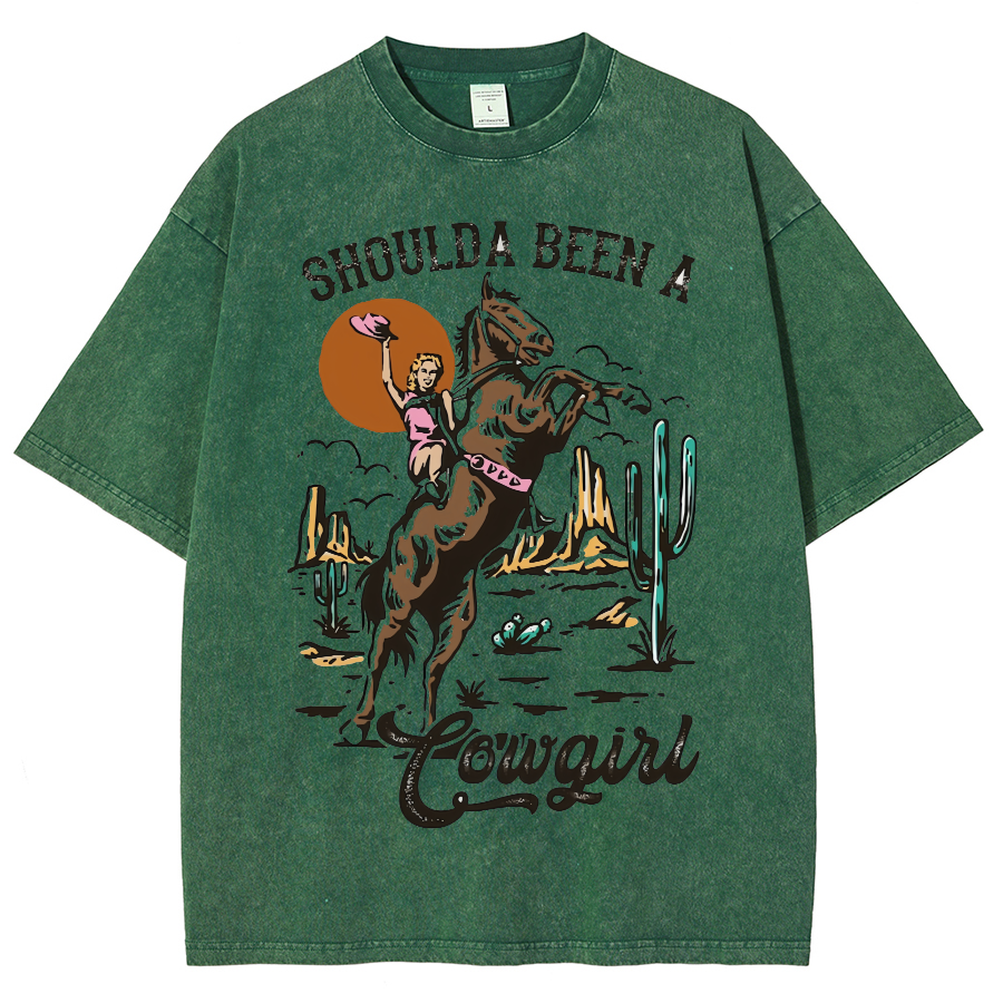 Shoulda Been A Cowgirl Washed Oversized T-Shirt