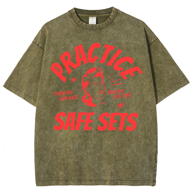 Practice Safe Sets Unisex Fit Washed Oversized T-Shirt