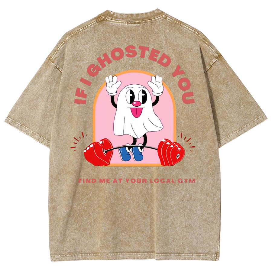 Ghostin at the Gym Unisex Fit Washed Oversized T-Shirt