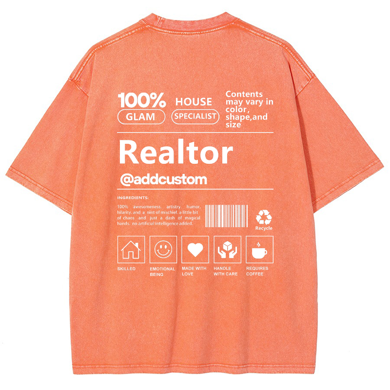 Realtor Vintage Snowflake Washed T-Shirt Customscool