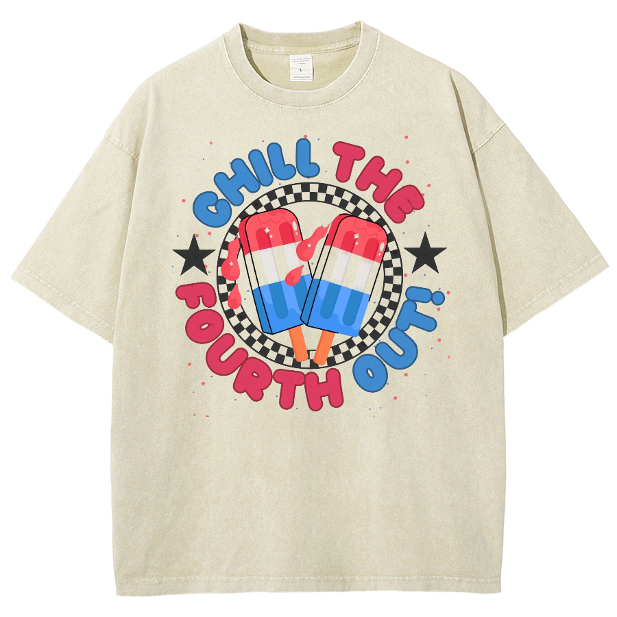 Chill The Fouth  Out Washed Oversized T-Shirt