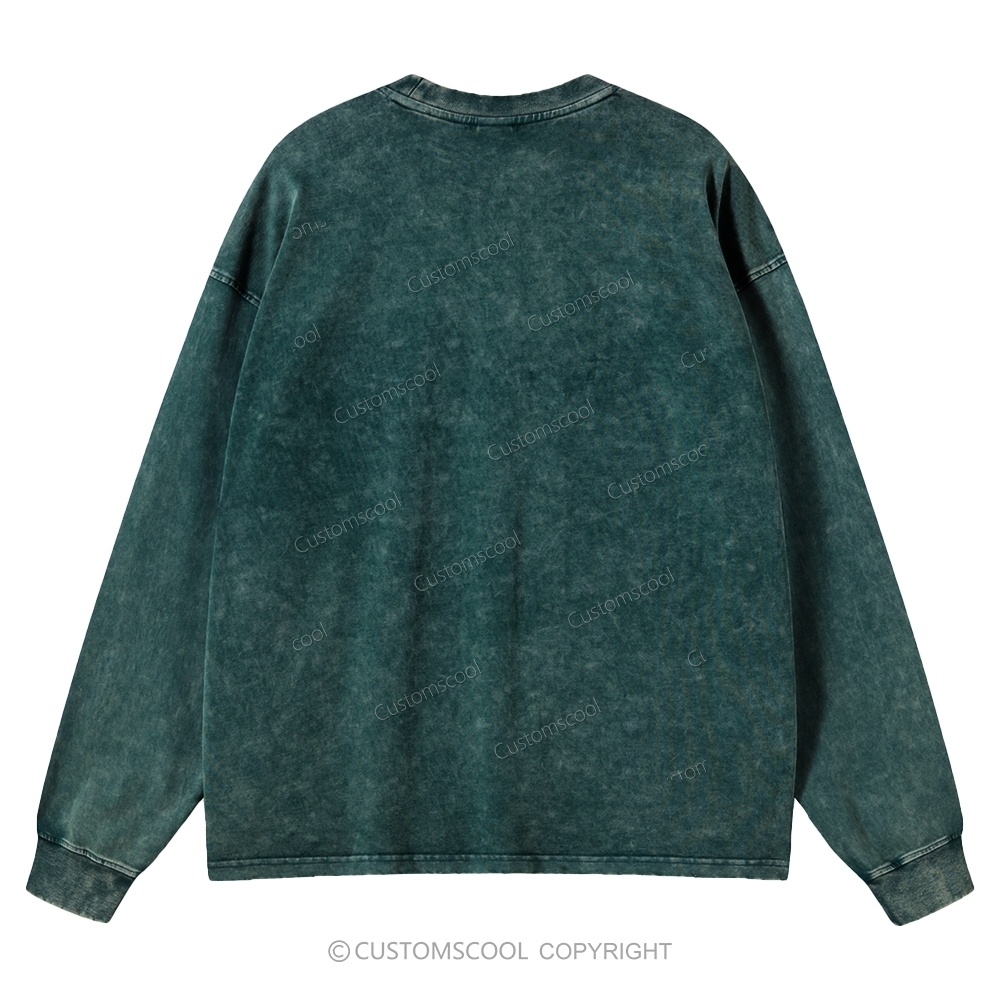 Plain Unisex Crewneck Washed Sweatshirt