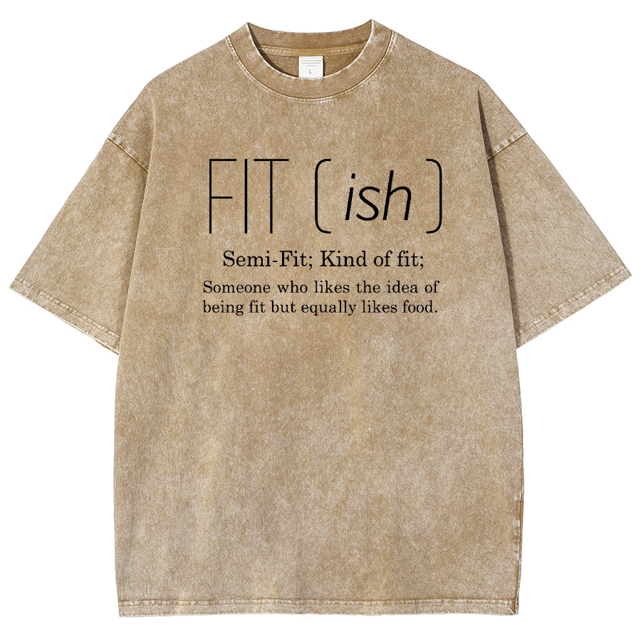 Fit ish Unisex Vintage Washed Short Sleeve T-Shirt