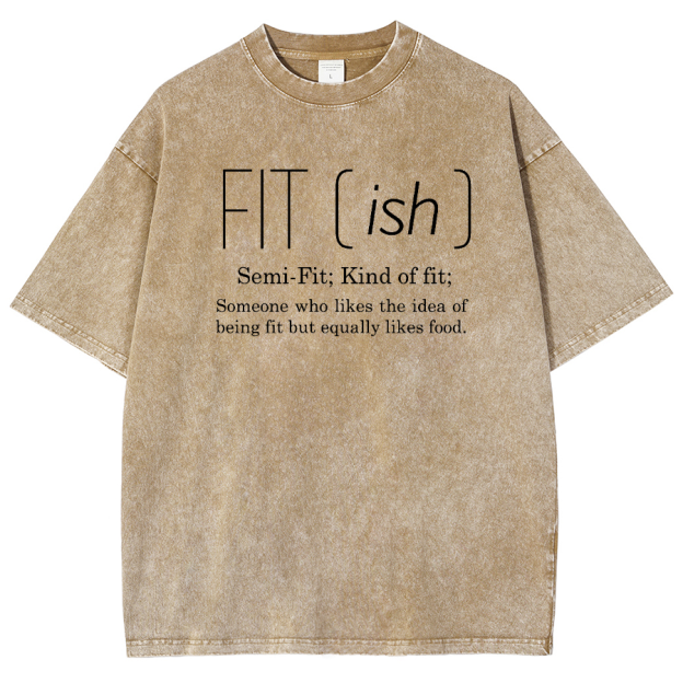 Fit ish Unisex Vintage Washed Short Sleeve T-Shirt